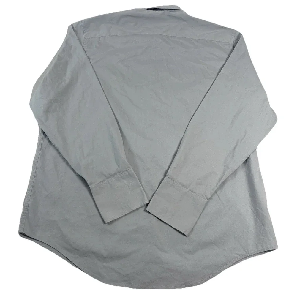 Banana Republic Shirt Mens Large L Solid Gray Classic Fit Button Up‎